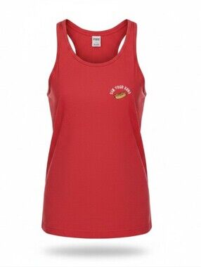 PINK Victoria's Secret Red Graphic Tee - 'Sun Your Buns' Hot Dog Motif